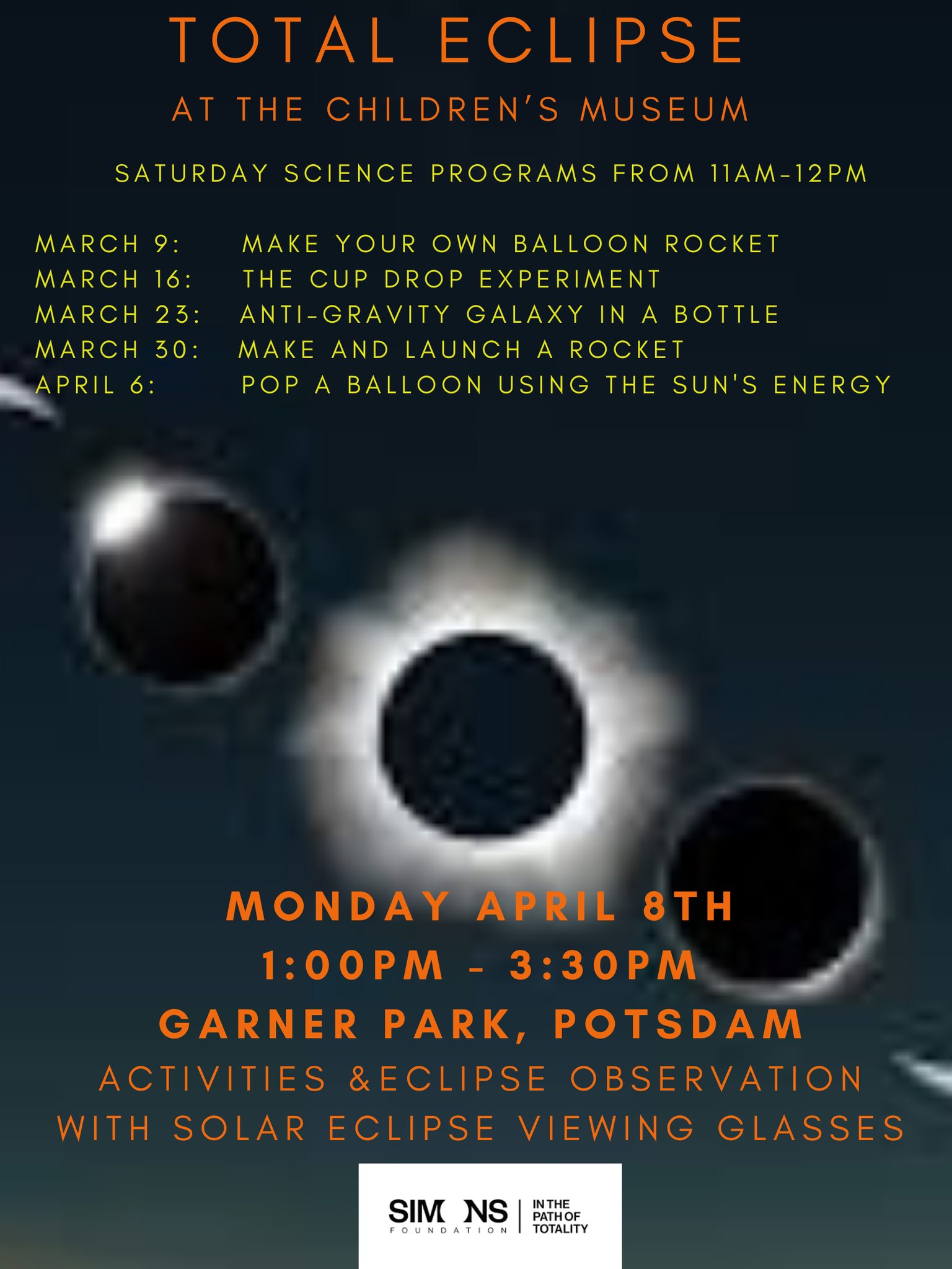 Total Eclipse Programming at NCCM every Saturday in March